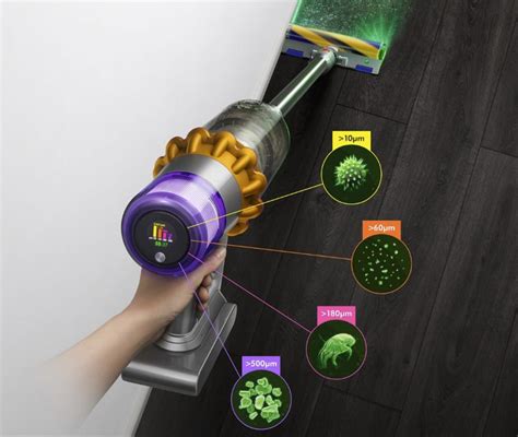 The Dyson V15 has a whopping 230 air watts, which is the most powerful suction we have ever seen. . Dyson v15 reset particle count